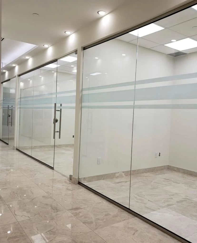 Glass partition with door system South Florida