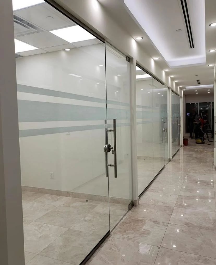 Modern office glass wall Fort Lauderdale